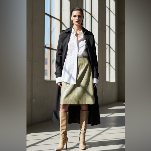 maria pinto Dresses & Skirts - María Pinto Eucalyptus Genuine leather Size 10